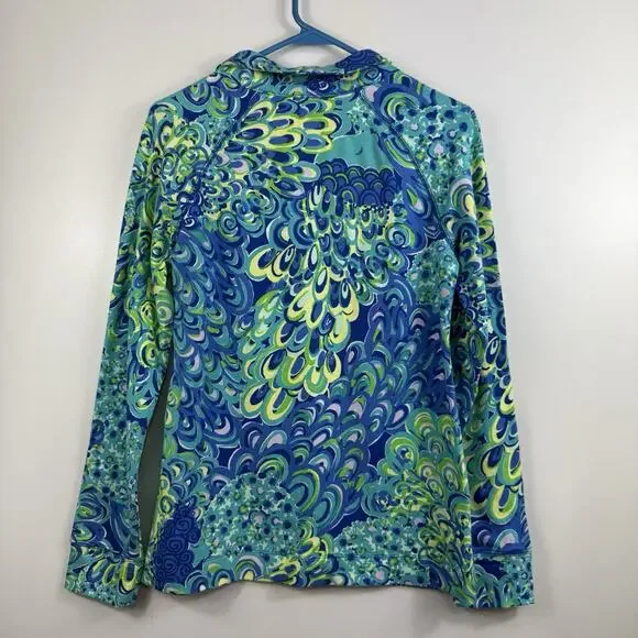 Lilly Pulitzer Skipper Popover Zip Jacket Sea Blue Lilly's Lagoon UPF 50+ Beach - Picture 11 of 12